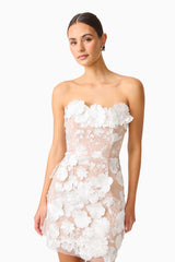 Arabella Strapless Mini Dress In White