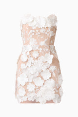Arabella Strapless Mini Dress In White