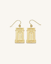 Roman Arch Earrings - 18ct Gold Plated & White Zircon