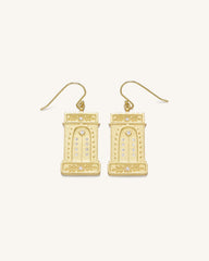 Roman Arch Earrings - 18ct Gold Plated & White Zircon