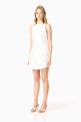 Elara Shift Dress in White