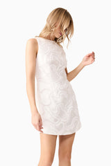 Elara Shift Dress in White