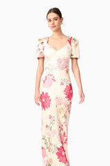 Rosalina Puff Sleeve Maxi Dress in Floral