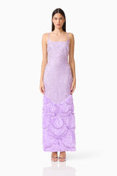 Cerise Embellished Gown in Purple