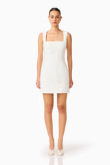 Odelia Beaded Mini Dress in White