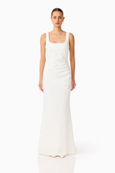 Odelia Beaded Maxi Dress in White