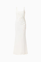 Odelia Beaded Maxi Dress in White