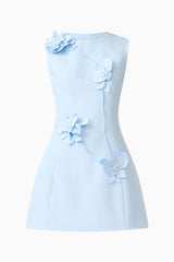 Reina Applique Mini Dress Dress Sky Blue