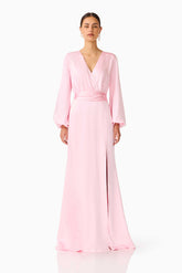 Kai Long Sleeve Maxi Dress in Pale Pink