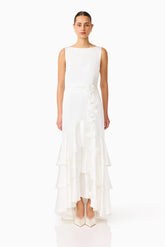 Erielle Tiered Gown in White