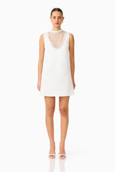 Espera Shift Mini Dress in White
