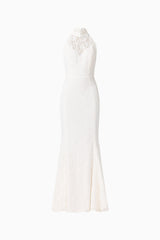 Clarisse Halter Neck Gown in White