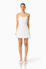 Clarisse Tulip Mini Dress in White
