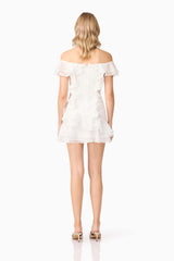 Melissa Tiered Mini Dress in White