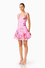 Eleanora Drop Waist Mini in Pink Floral