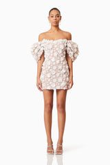 Bluebell Off The Shoulder Mini Dress in White