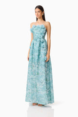 Faye Strapless Gown in Blue