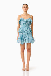 Faye Mini Dress in Blue