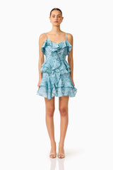 Faye Mini Dress in Blue