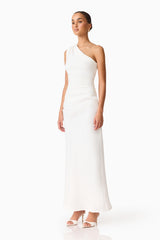 Skye One Shoulder Gown in White