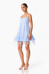 Rina Embellished Shift Mini Dress in Blue