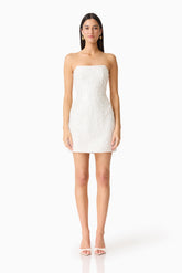 Daelia Strapless Mini Dress in White