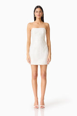 Daelia Strapless Mini Dress in White