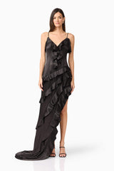 Kyla Asymmetrical Gown In Black