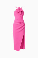 Janelle 3D Midi Dress In Pink