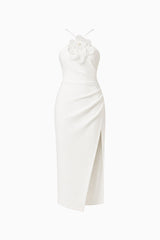 Janelle 3D Midi Dress In White