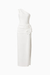 Janelle One Shoulder Gown In White