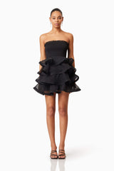 Louise Strapless Mini Dress In Black