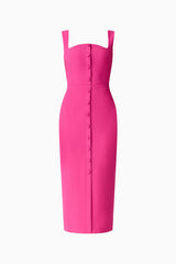 Elva Fitted Midi Dress in Pink