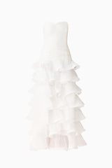 Evelin Tiered Gown in White