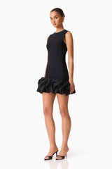 Celia Bubble Mini Dress in Black