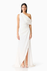 Isadora Off The Shoulder Maxi Gown in Ivory
