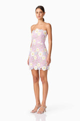 Sigrid Strapless Mini Dress in Purple