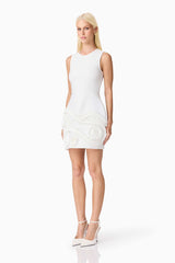 Sonya Tulip Mini Dress in White