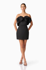 Sharon Strapless Mini Dress in Black