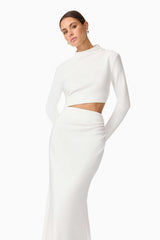 Nerissa Long Sleeve Gown in White