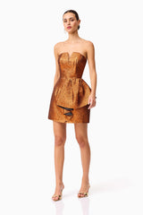 Sapphira Strapless Mini Dress in Orange