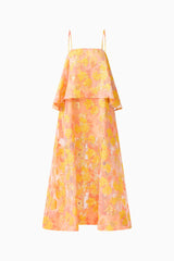 Elysia Tiered Gown in Orange Floral