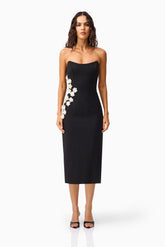 Yasmine Strapless Maxi Dress in Black