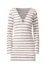 Eldora Long Sleeve Mini Dress in Black & White