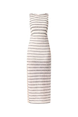 Eldora Low Back Midi Dress in Black & White