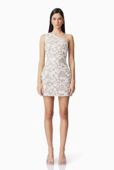 Vonni One Shoulder Mini Dress in White