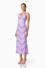 Vonni Halter Maxi Dress in Purple