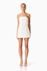 Edelie Strapless Mini Dress in White
