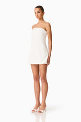 Edelie Strapless Mini Dress in White