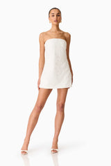 Edelie Strapless Mini Dress in White